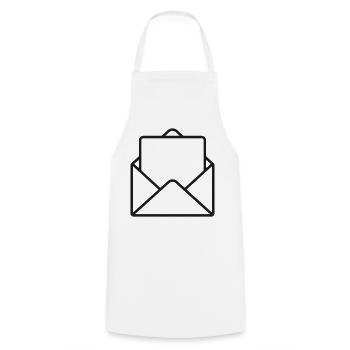 Offenes Buchstabenzeilen-Symbol - Kochschürze - Weiß - Vorne - AI Model Male 185 dark (185cm)