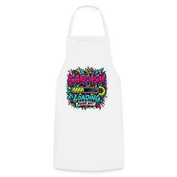 Sarcasm Loading Neon Graffiti - Kochschürze - Weiß - Vorne - AI Model Male 185 dark (185cm)