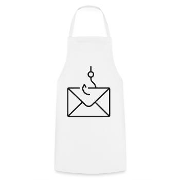 Fischerei-E-Mail-Phishing-Hotline-Symbol - Kochschürze - Weiß - Vorne - AI Model Male 185 dark (185cm)