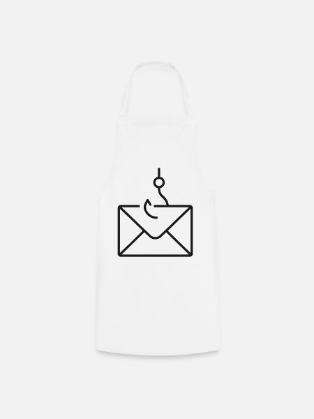 Fischerei-E-Mail-Phishing-Hotline-Symbol - Kochschürze - Weiß