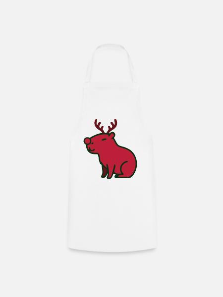 Rotes Rentier Weihnachten Icon - Kochschürze - Weiß