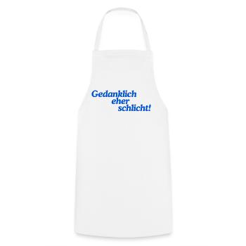 Gedanklich eher schlicht! - Kochschürze - Weiß - Vorne - AI Model Male 185 dark (185cm)