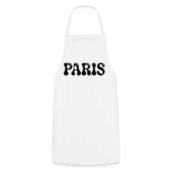 Paris Retro Groovy Typo Noir Capitale - Kochschürze - Weiß - Vorne - AI Model Male 185 dark (185cm)
