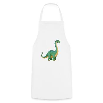 Dinosaurier Brontosaurus - Kochschürze - Weiß - Vorne - AI Model Male 185 dark (185cm)