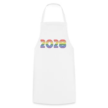 Rainbow 2028 - Kochschürze - Weiß - Vorne - AI Model Male 185 dark (185cm)
