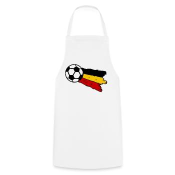 Fußballflagge Belgien - Kochschürze - Weiß - Vorne - AI Model Male 185 dark (185cm)