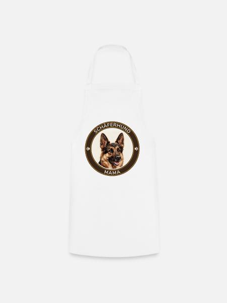 Schäferhund-Mama Porträt - Kochschürze - Weiß