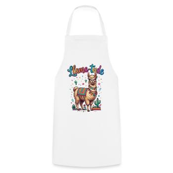 Llama-tude Lustiges Llama Alpakas Design - Kochschürze - Weiß - Vorne - AI Model Male 185 dark (185cm)