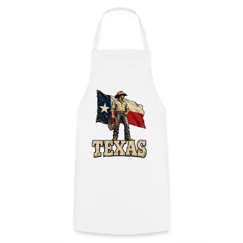 Texas Cowboy Flagge - Kochschürze - Weiß - Vorne - AI Model Male 185 dark (185cm)
