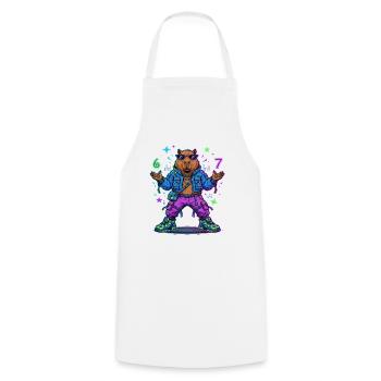 Cyberpunk Capybara Streetwear Zukunft Gamer - Kochschürze - Weiß - Vorne - AI Model Male 185 dark (185cm)