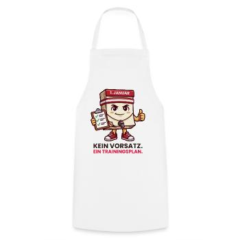 Neujahr Kalender Trainingsplan statt Vorsatz - Kochschürze - Weiß - Vorne - AI Model Male 185 dark (185cm)