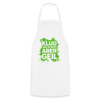 Klug war es nicht Aber Geil Sprüche Shirt Lustig - Kochschürze - Weiß - Vorne - AI Model Male 185 dark (185cm)
