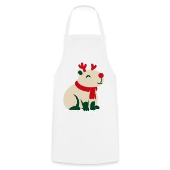Rentier Rote Nase Clipart - Kochschürze - Weiß - Vorne - AI Model Male 185 dark (185cm)