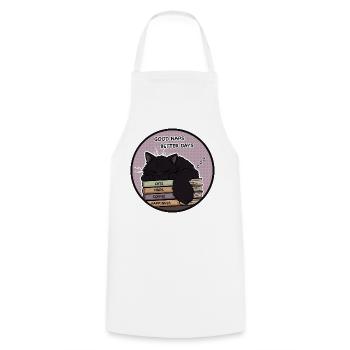 Gemütliche Katzennickerchen und Kaffee - Kochschürze - Weiß - Vorne - AI Model Male 185 dark (185cm)