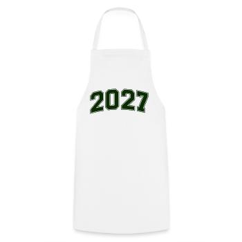 2027 Grüne Outline-Zahlen - Kochschürze - Weiß - Vorne - AI Model Male 185 dark (185cm)