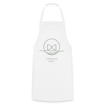 Pasta Lover Geschenk – Weit entfernte Linienzeichnung - Kochschürze - Weiß - Vorne - AI Model Male 185 dark (185cm)
