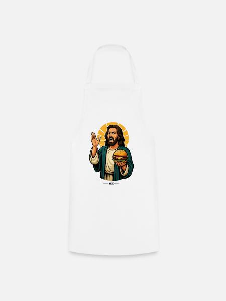 Burger Jesus Pop-Kunst - Kochschürze - Weiß