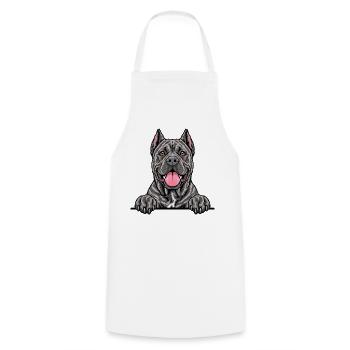Cane Corso - Kochschürze - Weiß - Vorne - AI Model Male 185 dark (185cm)