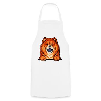 Chow Chow - Kochschürze - Weiß - Vorne - AI Model Male 185 dark (185cm)