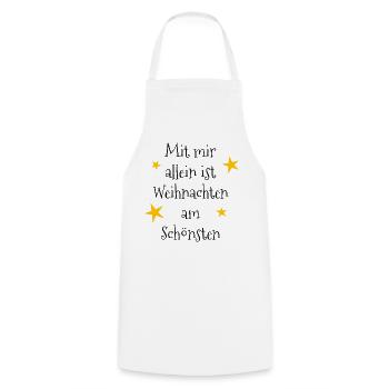 Mit mir allein ist Weihnachten am schönsten - Kochschürze - Weiß - Vorne - AI Model Male 185 dark (185cm)
