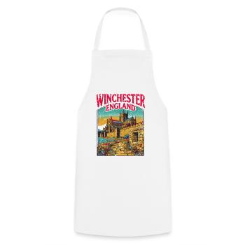 City Retro Winchester England Historic Landmark - Kochschürze - Weiß - Vorne - AI Model Male 185 dark (185cm)