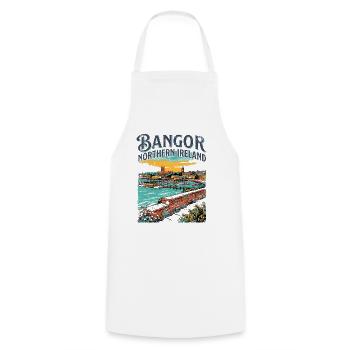 Bangor Northern Ireland Coastal City Skyline - Kochschürze - Weiß - Vorne - AI Model Male 185 dark (185cm)