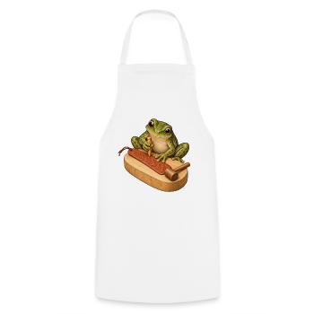 Frosch prägt ein Leder-Lesezeichen - Kochschürze - Weiß - Vorne - AI Model Male 185 dark (185cm)