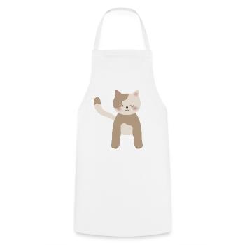 Gemütliche Calico-Traumkatze - Kochschürze - Weiß - Vorne - AI Model Male 185 dark (185cm)