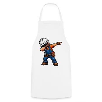 Dabbing Maurer – Lustiges Handwerker Motiv - Kochschürze - Weiß - Vorne - AI Model Male 185 dark (185cm)