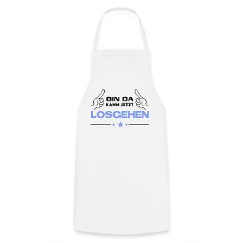 Bin da Kann losgehen T-Shirt Sprüche Lustig - Kochschürze - Weiß - Vorne - AI Model Male 185 dark (185cm)