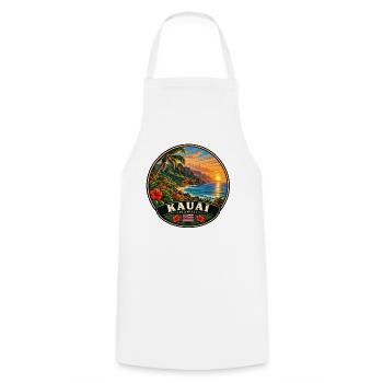 Kauai Hawaii Urlaub Sommer Strand Sunset - Kochschürze - Weiß - Vorne - AI Model Male 185 dark (185cm)