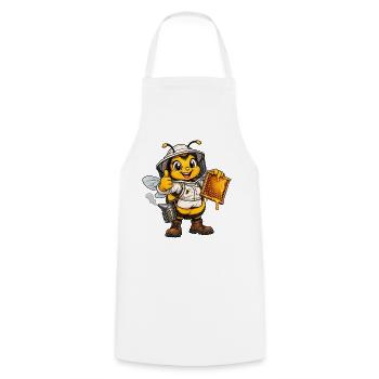 Hummel als Imker – Lustiges Bienenmotiv - Kochschürze - Weiß - Vorne - AI Model Male 185 dark (185cm)