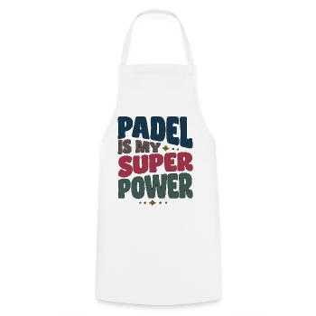 Padel Spielerin Spieler Padel is my Superpower - Kochschürze - Weiß - Vorne - AI Model Male 185 dark (185cm)