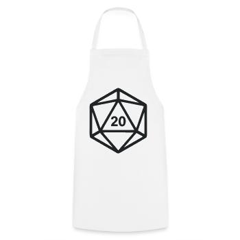 D20 Wuerfel Rollenspiel Grafik - Kochschürze - Weiß - Vorne - AI Model Male 185 dark (185cm)