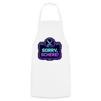 Sorry Schere Retro Arcade Game Over Pixel Shirt - Kochschürze - Weiß - Vorne - AI Model Male 185 dark (185cm)