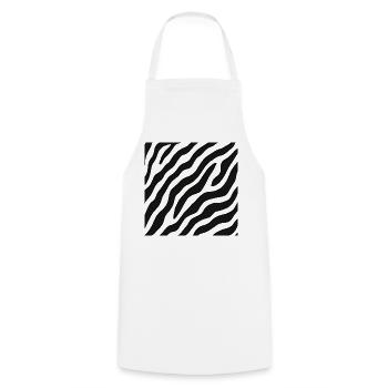 Schwarz-weiße Zebrastreifen – abstraktes Muster - Kochschürze - Weiß - Vorne - AI Model Male 185 dark (185cm)
