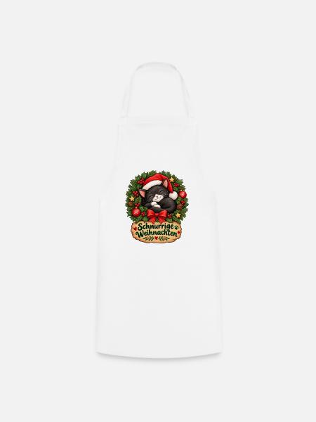 Schnurrige_Weihnachten - Kochschürze - Weiß