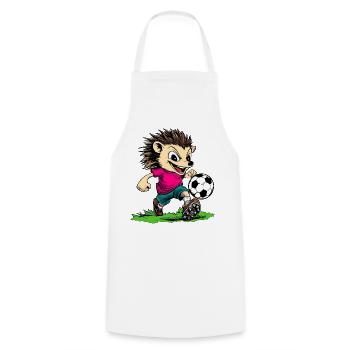 Fussball Igel - Kochschürze - Weiß - Vorne - AI Model Male 185 dark (185cm)