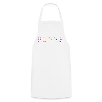 Queer Braille - Kochschürze - Weiß - Vorne - AI Model Male 185 dark (185cm)