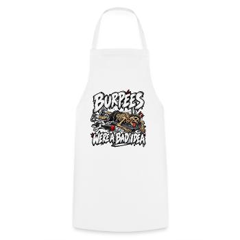 Burpees waren keine gute Idee - Kochschürze - Weiß - Vorne - AI Model Male 185 dark (185cm)