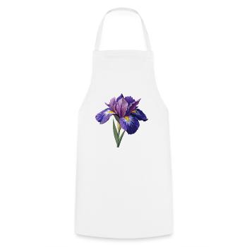 Irisblume - Kochschürze - Weiß - Vorne - AI Model Male 185 dark (185cm)