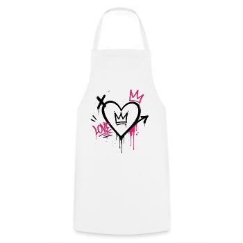 Graffiti-Herz mit rosa Krone - Kochschürze - Weiß - Vorne - AI Model Male 185 dark (185cm)