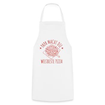Papa macht die weltbeste Pizza Retro Pizzabäcker - Kochschürze - Weiß - Vorne - AI Model Male 185 dark (185cm)