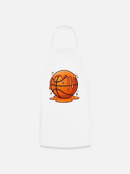 Zerschmelzender orangefarbener Basketball-Splash - Kochschürze - Weiß