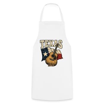 Texas Musik 1845 Gitarre - Kochschürze - Weiß - Vorne - AI Model Male 185 dark (185cm)