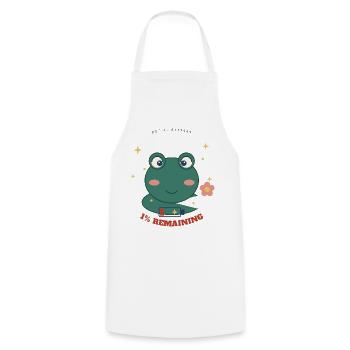 Kleiner Frosch 1% Verbleibend - Kochschürze - Weiß - Vorne - AI Model Male 185 dark (185cm)