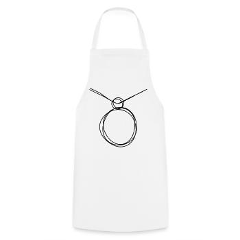 Medaillon handgezeichnet - Kochschürze - Weiß - Vorne - AI Model Male 185 dark (185cm)