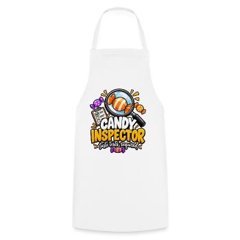 Candy Inspector Taste Tests - Kochschürze - Weiß - Vorne - AI Model Male 185 dark (185cm)