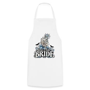 Bone-a-kide Bride Ring Design - Kochschürze - Weiß - Vorne - AI Model Male 185 dark (185cm)