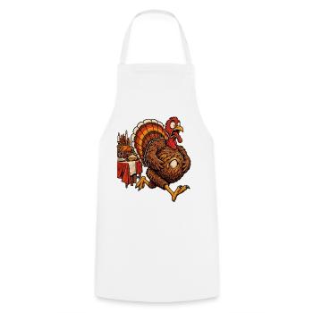 Witziger Thanksgiving Truthahn mit Babybauch - Kochschürze - Weiß - Vorne - AI Model Male 185 dark (185cm)